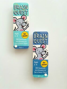Brain Quest for Threes Deck 1 and Deck 2 Ages 3-4 Year Olds